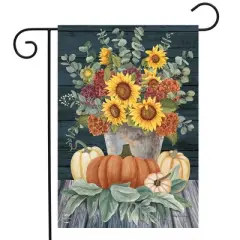 Sunflowers And Hydrangeas Fall Garden Flag Floral 18" x 12.5" Briarwood Lane