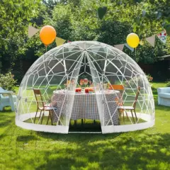 VEVOR Garden Dome Igloo Tent House, 9.5 FT Dome Tent, Upgraded Garden Igloo with PVC Transparent Cover and Window