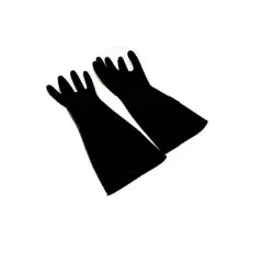 Winco Natural Latex Gloves, 10" x 18", Black - Set of 3