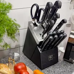 Henckels International Classic 15-pc Self-Sharpening Knife Block Set - Black.