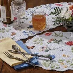 Park Designs Wildflower Scalloped Table Runner 54"L