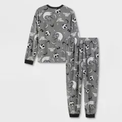 Adult The Nightmare Before Christmas Jack Skellington 2pc Pajama Set - Gray