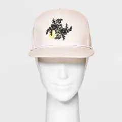 Houston White Floral Baseball Hat - Pink