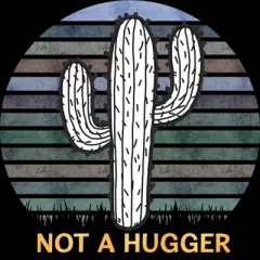 Men's Design By Humans Not A Hugger Vintage TShirt Funny Shirt Cactus Sarcastic Tee By stellaandgrace T-Shirt