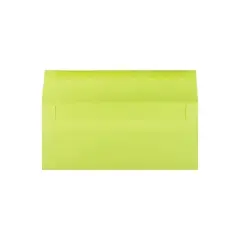 JAM Paper #10 Booklet Envelope 4 1/8" x 9 1/2" Ultra Lime Green 100/Pack (71091d)