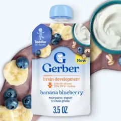Gerber Banana Blueberry Oats & Yogurt Single Pouch, 3.5oz