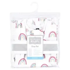 Hudson Baby Infant Girl Sleep Pod, Modern Rainbow, 0-2 Months