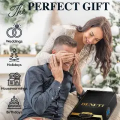 BENETI Square Champagne Glass Set of 4, 6 oz, Gift Ready, Dishwasher-Safe