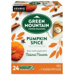 24ct Green Mountain Coffee Pumpkin Spice Keurig K-Cup Coffee Pods Flavored Coffee Light Roast