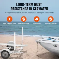 VEVOR Marine Trailer Assistant, 43'' Flexible Height Guide Poles, Pair of Corrosion-Resistant Steel Supports, Equipped with PVC Sleeves