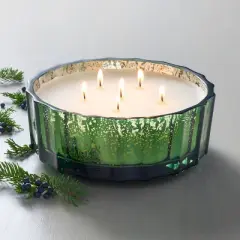 Mercury Glass Cypress & Pine Jar Christmas Candle Green 32oz - Hearth & Hand&trade; with Magnolia