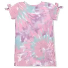 Nickelodeon Girl's Jojo Siwa More Bows Please Short Sleeve Tie Dyed Shirtdress for kids
