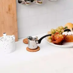 Korkmaz Orbit Stainless Steel Turkish Coffee Pot in Silver