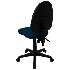 Flash Furniture Mid-Back Navy Blue Fabric Multifunction Swivel Ergonomic Task Office Chair with Adjustable Lumbar Support