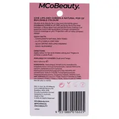 Cheek and Lip Tint - Tango by MCoBeauty for Women - 0.34 oz Makeup