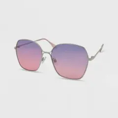 Women's Metal Square Oversized Sunglasses - Wild Fable&trade; Silver