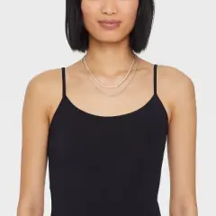 Plated Herringbone and Box Chain Necklace Set 2pc - A New Day&trade; Silver