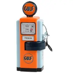 1948 Wayne 100-A Gas Pump "Gulf Oil" Orange and Light Blue "Vintage Gas Pumps" Series 14 1/18 Diecast Replica by Greenlight