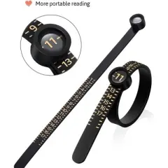 Ring Sizer Measuring Tool with Magnifier, for Ring Measurer and Ring Size Plastic Ring Sizer with Lens, 1-17