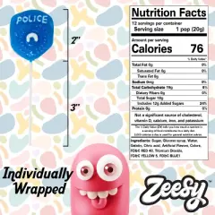 Zeesy Police Badge Lollipops &ndash; 12 Pack Blue Candy Suckers for Police Party Favors