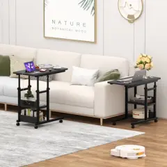 Aheaplus Height Adjustable C Table with USB Port and Wheels