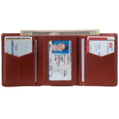 Alpine Swiss Leon Mens RFID Safe Trifold Wallet Cowhide Leather Comes in a Gift Box