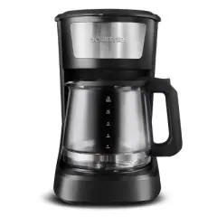 Gourmia 12 Cup One-Touch Switch Coffee Maker with Auto Keep Warm Black: Drip Coffee Machine, 900W, Basket Filter