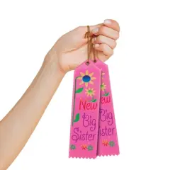 Beistle New Big Sister Award Ribbon, 2" x 8", (6/Pkg) Multicolored