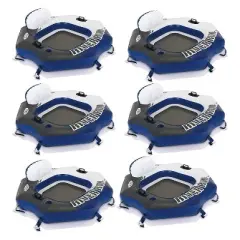 Intex River Run Connect Lounge Inflatable Floating Water Tube 58854EP (6 Pack)