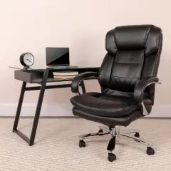 Emma and Oliver 24/7 500 lb. Big & Tall Executive Swivel Ergonomic Office Chair with Loop Arms