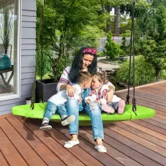 Infans 40" Flying Saucer Tree Swing Indoor Outdoor Play Set Kids Christmas Gift Green