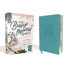 Niv, Busy Mom's Bible, Leathersoft, Teal, Red Letter Edition, Comfort Print - by  Zondervan (Leather Bound)