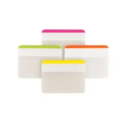 Post-it 24ct 2" Durable Lined Filing Tabs 4 Colors: Removable Plastic Filing Accessories, Multicolored, 1.5" x 2.0"