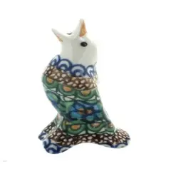 Blue Rose Polish Pottery C14 Ceramika Artystyczna Pie Bird