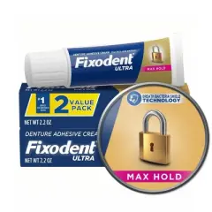 Fixodent Ultra Max Hold Dental Adhesive - Unflavored - 2.2oz/2pk