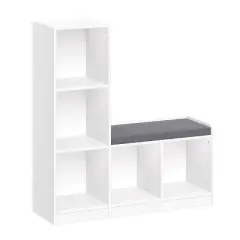 Kids' 5 Cubby Storage Bench White - RiverRidge Home