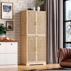 Kitchen Pantry Cabinet, 71.65" Tall Farmhouse Storage Cabinet w/8 Door Shelves and 1 Drawer, Cupboard for Kitchen, Living Room, Dining Room, Bathroom