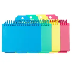 C-Line Spiral Bound Index Card Notebook with Index Tabs, Assorted Tropic Tones Colors, 1 Each