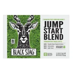Black Stag Fair Trade Jump Start Blend, 72 Count, Single Serve Coffee Pods for Keurig K-Cup Brewers