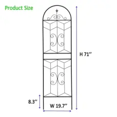 MOEPISY 2 Pack Metal Garden Trellis 71 inch x 19.7 inch Rustproof Trellis Black
