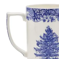 Spode Blue Italian Christmas Mug, 12oz - Elegant Holiday Drinkware with Iconic Christmas Tree Motif, Dishwasher & Microwave Safe Festive Mug