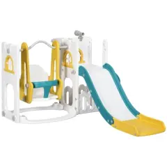 JANSNO 6 in 1 Toddler Slide and Swing Set, Baby Slide for Age 1-3 Years