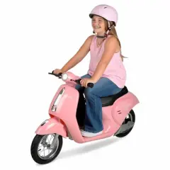 Hyper Blush Retro Scooter 24 Volt Battery Powered Electric Scooter with Easy Twist Throttle: Steel & Plastic, 15 mph, 170 lb Capacity