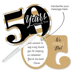 Big Dot of Happiness We Still Do - 50th Wedding Anniversary - Shaped Thank You Cards - Anniversary Party Thank You Cards with Envelopes - Set of 12