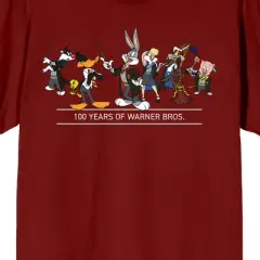 WB 100: Looney Tunes Mashups Hogwarts Students Crew Neck Short Sleeve Cardinal Red Men's T-shirt