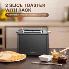 Mecity 2 Slice Toaster with Timer, Long Slots, 800W