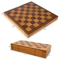 Toy Time Wooden Book-Style Chessboard With Staunton Chessmen