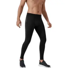 Anna-Kaci Active Men's Full-Length Compression Leggings with Side Pockets and Stretch Moisture-Wicking Fabric
