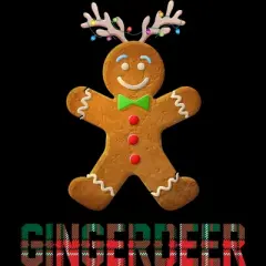 Junior's Design By Humans Gingerbread Reindeer Matching Family Group Christmas Pajama By Forever9 T-Shirt