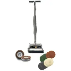 Koblenz&reg; The Cleaning Machine&reg; 12-In. Floor Polisher/Buffer/Scrubber, P-1800, Gold and Gray